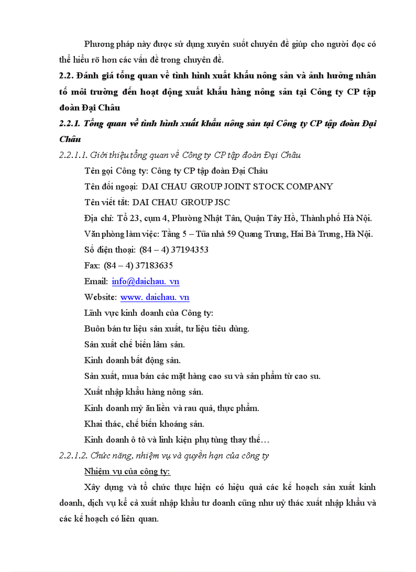 image for page Giải pháp thị trường nhằm phát triển xuất khẩu mặt hàng nông sản tại Công ty CP tập đoàn Đại Châu