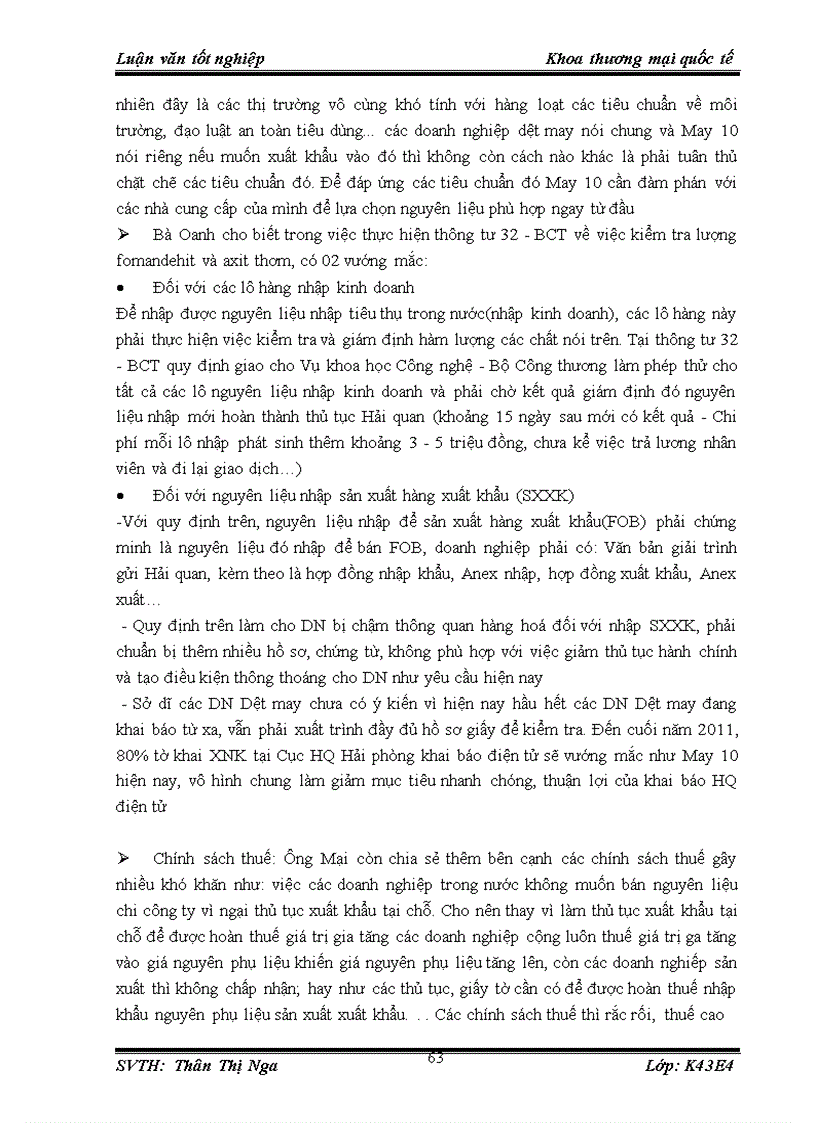 image for page Giải pháp hạn chế ảnh hưởng của thay đổi thuế quan và tiêu chuẩn chất lượng hàng nhập đối với nhập khẩu nguyên liệu của Tổng công ty May 10