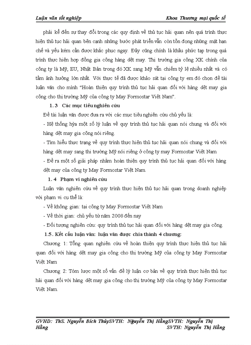image for page Hoàn thiện quy trình thủ tục hải quan đối với hàng dệt may gia công cho thị trường Mỹ của công ty May Formostar Việt Nam