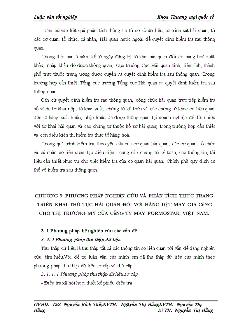 image for page Hoàn thiện quy trình thủ tục hải quan đối với hàng dệt may gia công cho thị trường Mỹ của công ty May Formostar Việt Nam
