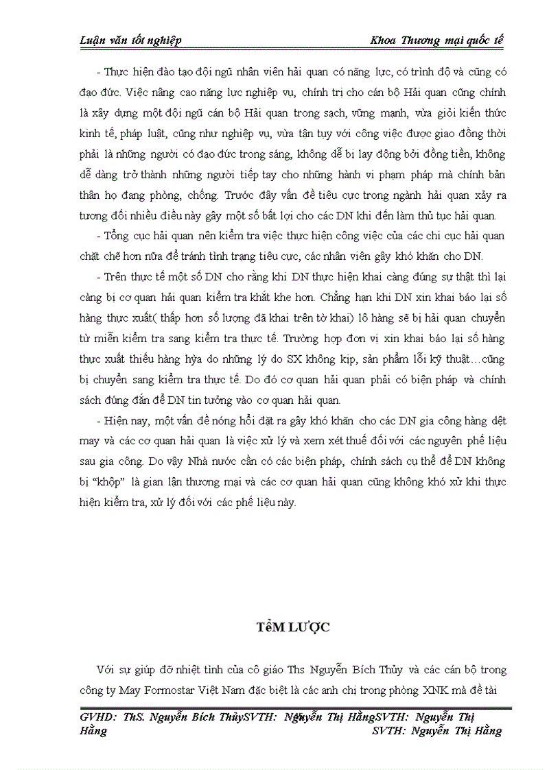 image for page Hoàn thiện quy trình thủ tục hải quan đối với hàng dệt may gia công cho thị trường Mỹ của công ty May Formostar Việt Nam