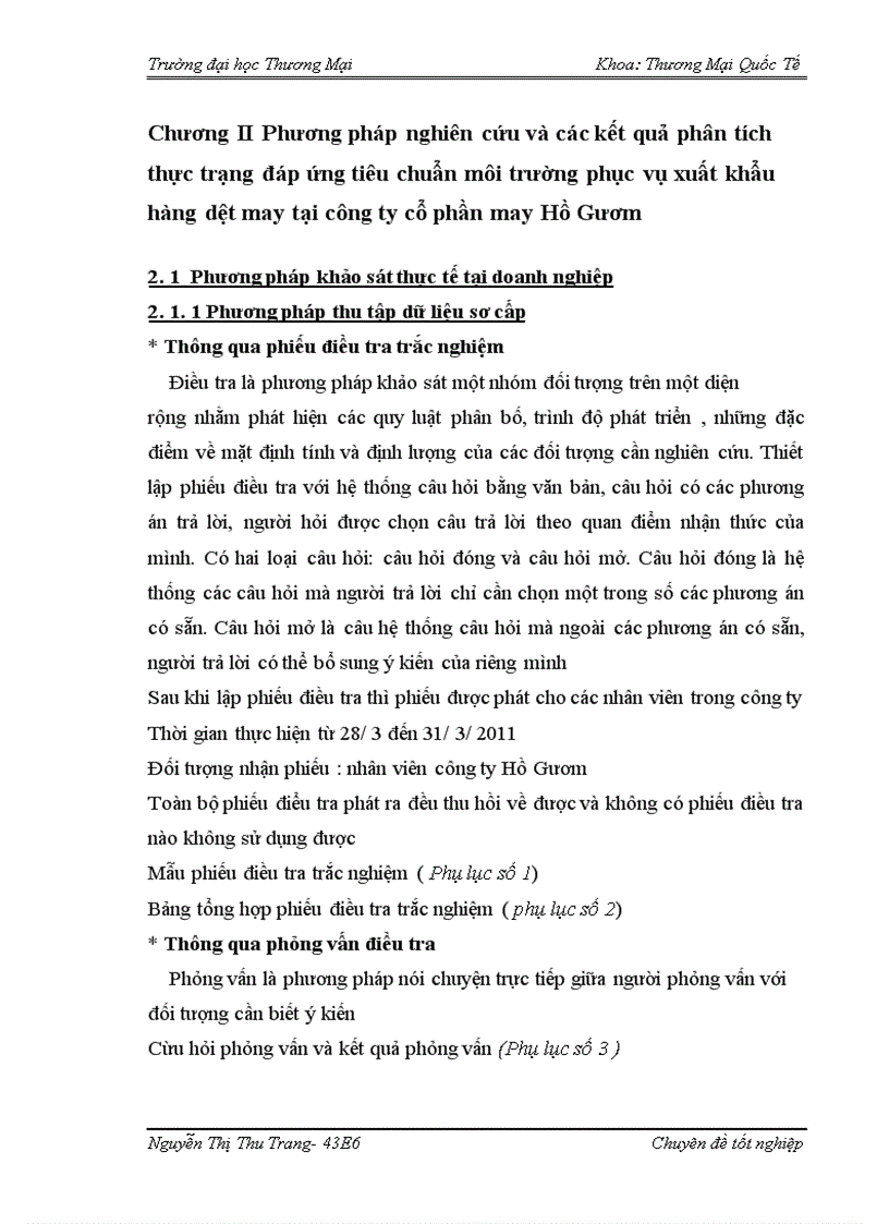 image for page Giải pháp đáp ứng tiêu chuẩn môi trường phục vụ xuất khẩu hàng dệt may của công ty cổ phần may Hồ Gươm