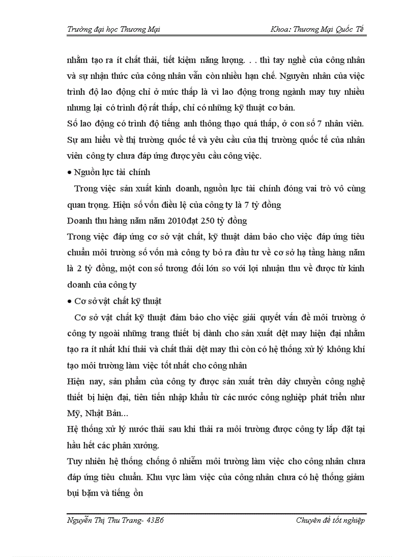 image for page Giải pháp đáp ứng tiêu chuẩn môi trường phục vụ xuất khẩu hàng dệt may của công ty cổ phần may Hồ Gươm