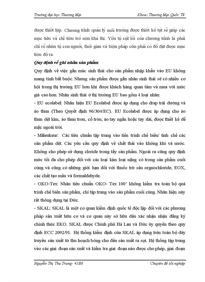 image for page Giải pháp đáp ứng tiêu chuẩn môi trường phục vụ xuất khẩu hàng dệt may của công ty cổ phần may Hồ Gươm