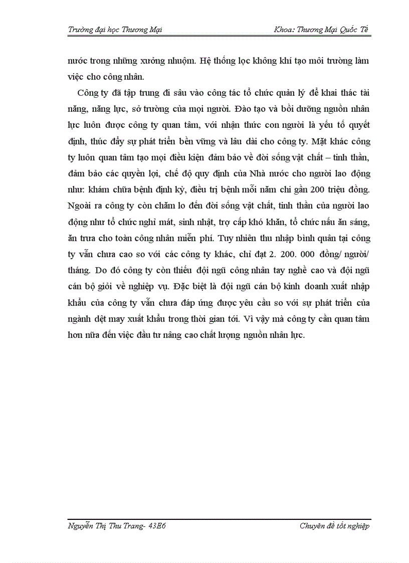 image for page Giải pháp đáp ứng tiêu chuẩn môi trường phục vụ xuất khẩu hàng dệt may của công ty cổ phần may Hồ Gươm