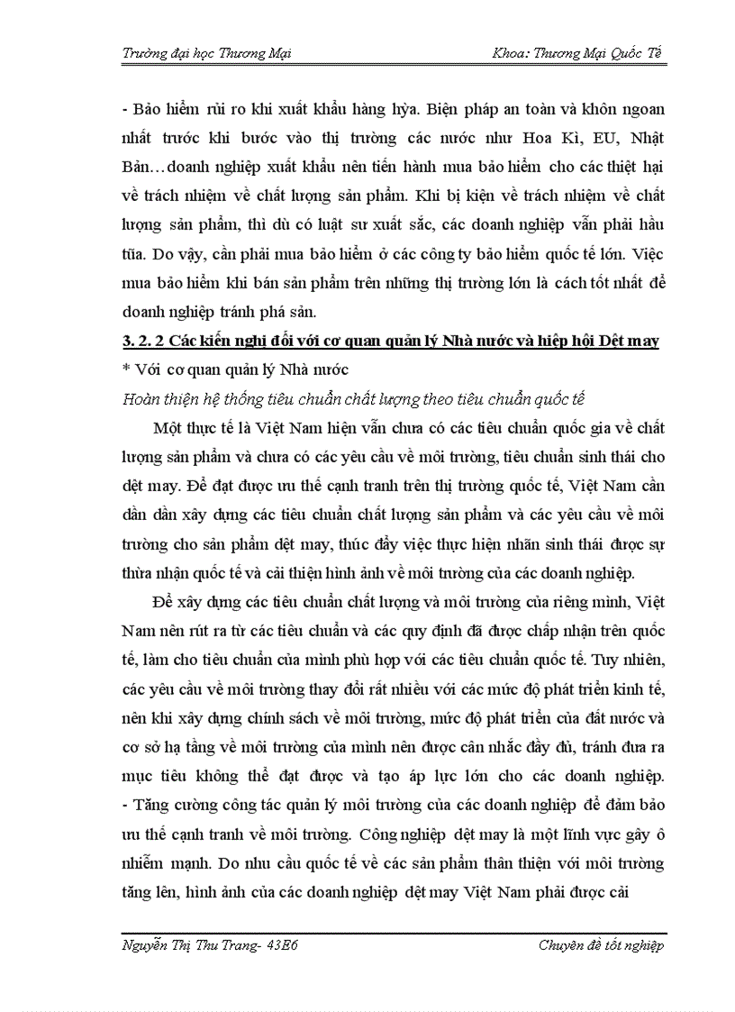 image for page Giải pháp đáp ứng tiêu chuẩn môi trường phục vụ xuất khẩu hàng dệt may của công ty cổ phần may Hồ Gươm