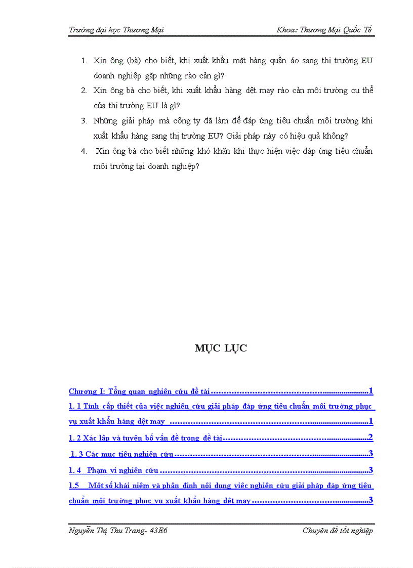 image for page Giải pháp đáp ứng tiêu chuẩn môi trường phục vụ xuất khẩu hàng dệt may của công ty cổ phần may Hồ Gươm