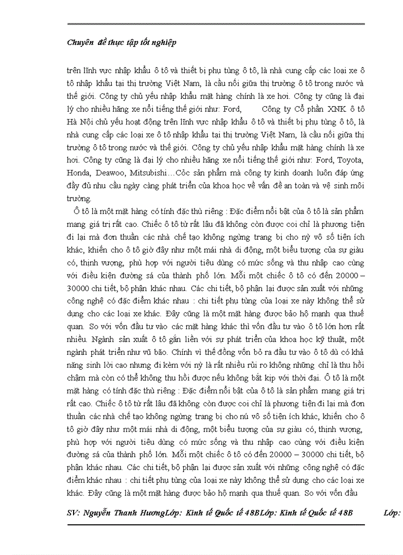 image for page Thực trạng nhập khẩu của Công ty cổ phần XNK ô tô Hà Nội và một số kiến nghị