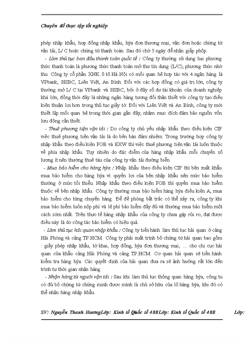 image for page Thực trạng nhập khẩu của Công ty cổ phần XNK ô tô Hà Nội và một số kiến nghị