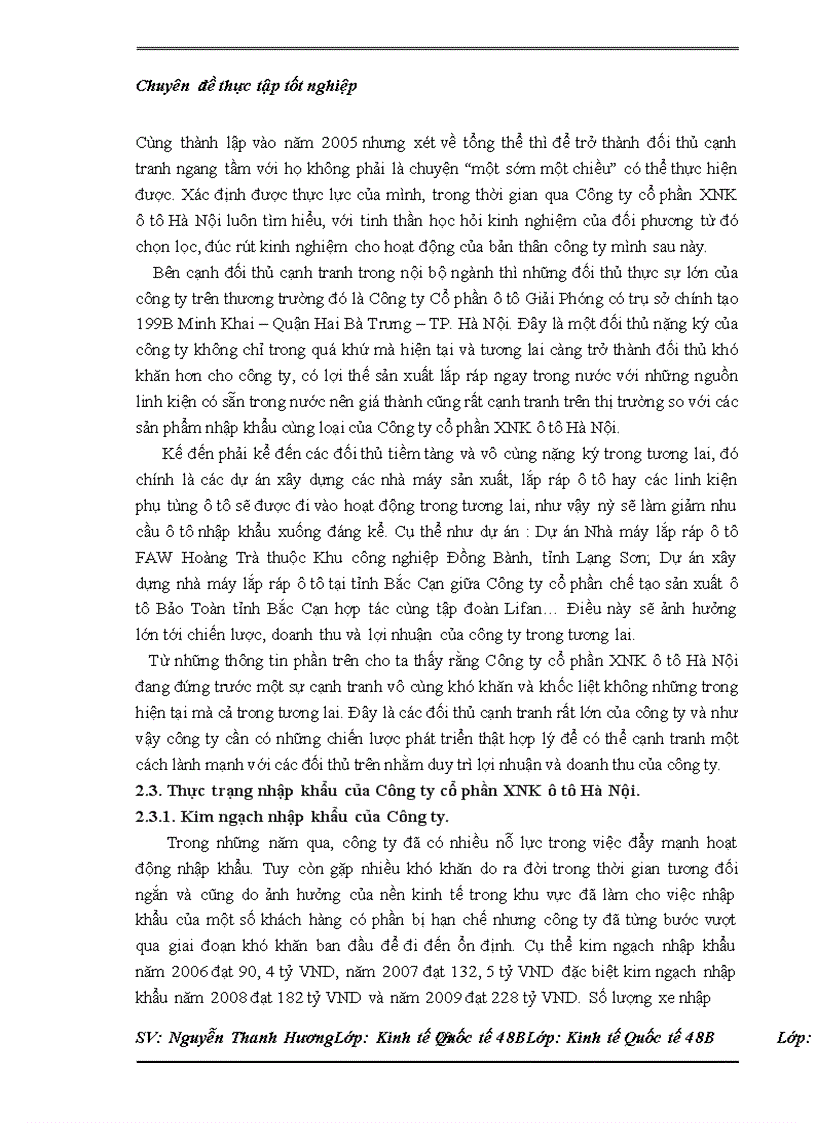 image for page Thực trạng nhập khẩu của Công ty cổ phần XNK ô tô Hà Nội và một số kiến nghị