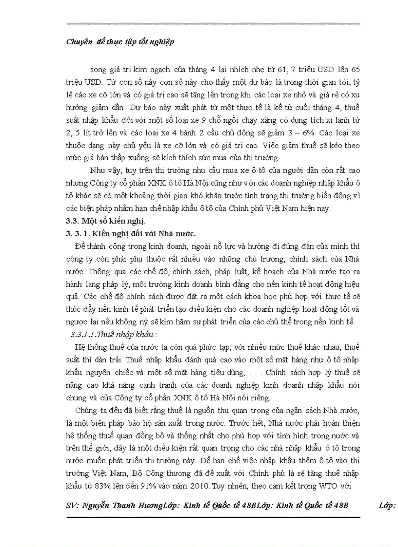 image for page Thực trạng nhập khẩu của Công ty cổ phần XNK ô tô Hà Nội và một số kiến nghị