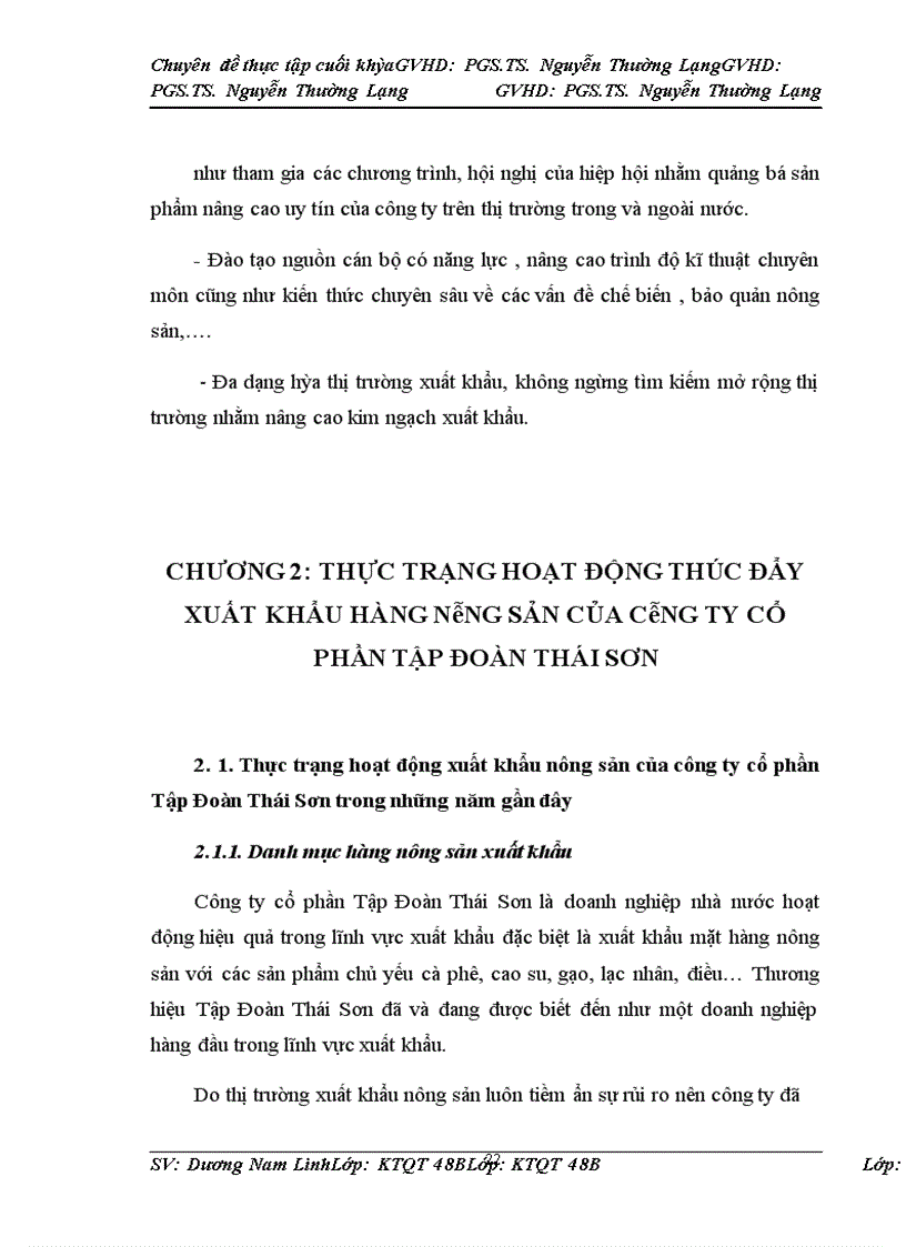 image for page Thúc đẩy hoạt động xuất khẩu hàng nông sản của công ty Cổ phần Tập Đoàn Thái Sơn
