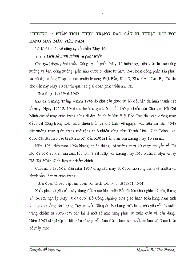 image for page Rào cản kỹ thuật đối vói hàng may mặc Việt Nam, các biện pháp đẩy mạnh xuất khẩu hàng may mặc ở công ty Cổ phần May 10