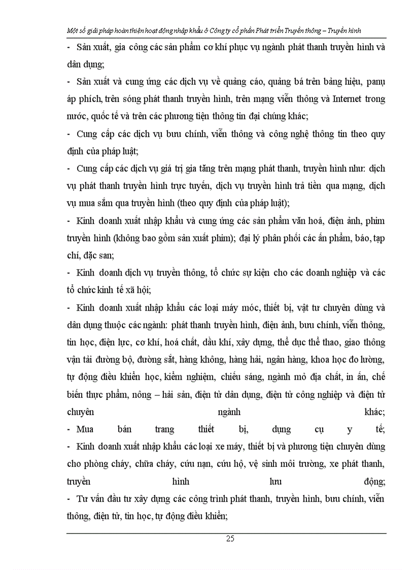 image for page Một số giải pháp hoàn thiện hoạt động nhập khẩu ở Công ty cổ phần Phát triền Truyền thông - Truyền hình