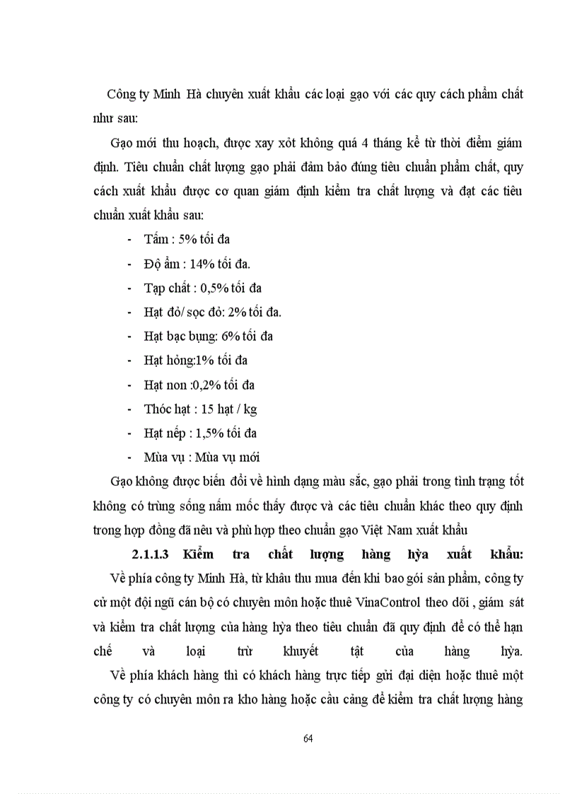 image for page Nâng cao hiệu quả xuất mặt hàng gạo tại Công ty Minh Hà