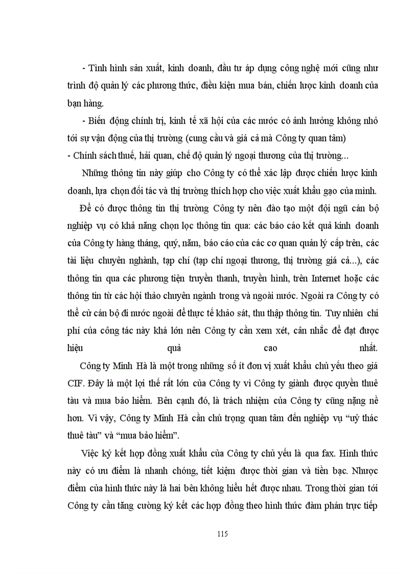 image for page Nâng cao hiệu quả xuất mặt hàng gạo tại Công ty Minh Hà