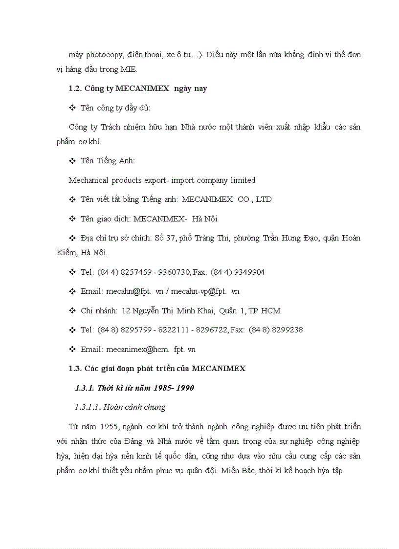 image for page Nâng cao hiệu quả nhập khẩu thiết bị cơ khí tại Công ty MECANIMEX