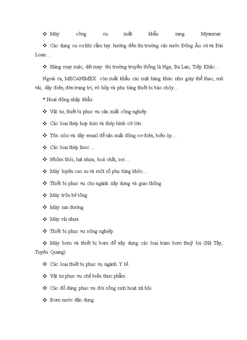 image for page Nâng cao hiệu quả nhập khẩu thiết bị cơ khí tại Công ty MECANIMEX