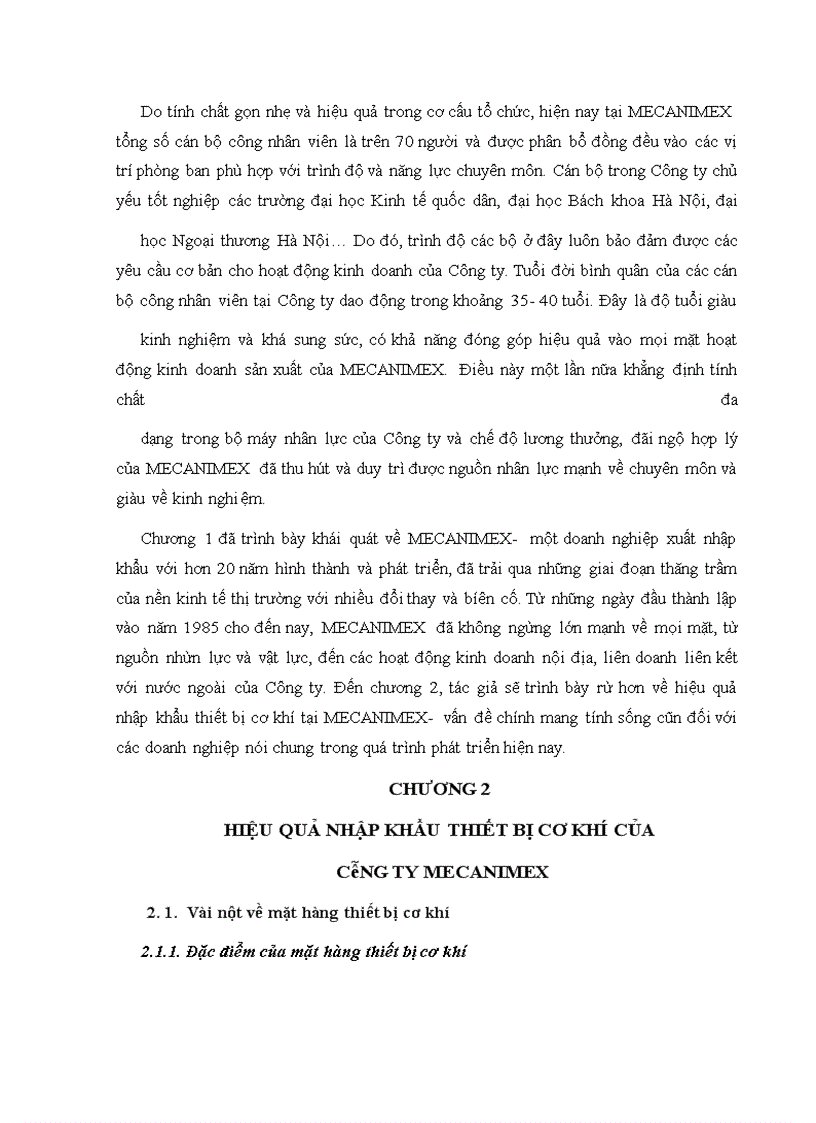 image for page Nâng cao hiệu quả nhập khẩu thiết bị cơ khí tại Công ty MECANIMEX