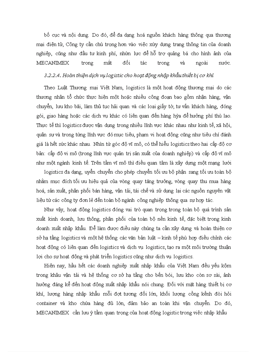 image for page Nâng cao hiệu quả nhập khẩu thiết bị cơ khí tại Công ty MECANIMEX
