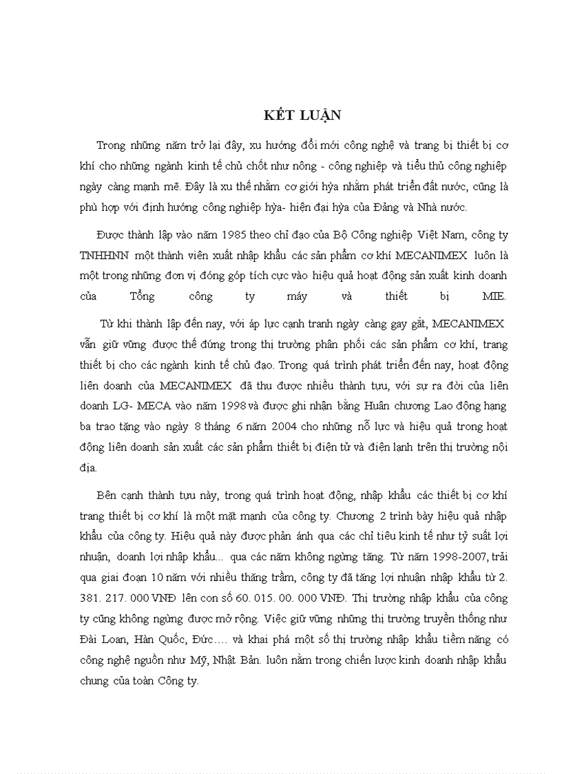 image for page Nâng cao hiệu quả nhập khẩu thiết bị cơ khí tại Công ty MECANIMEX