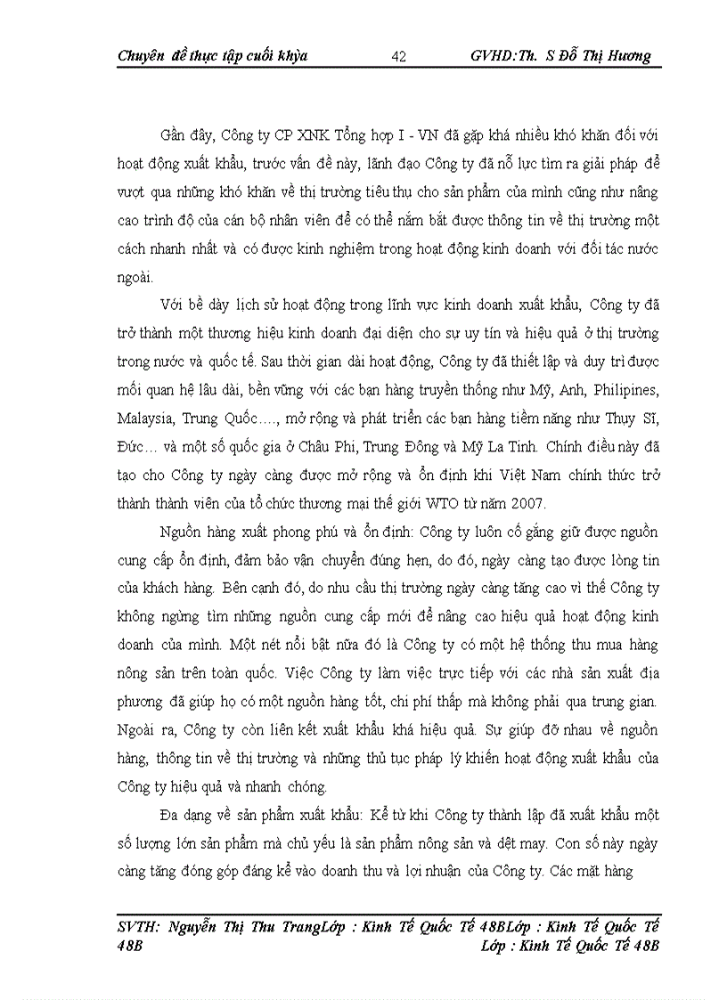 image for page Hoạt động xuất khẩu nông sản tại Công ty cổ phần Xuất nhập khẩu Tổng hợp I - VN