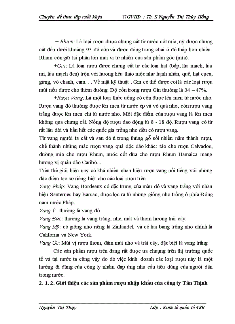 image for page Hoạt động nhập khẩu rượu tại công ty TNHH thương mại và XNK Tân Thịnh