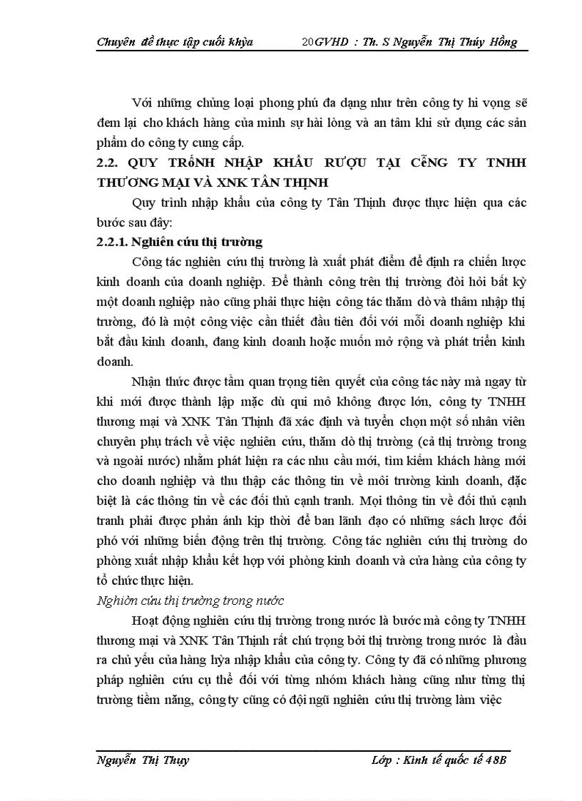 image for page Hoạt động nhập khẩu rượu tại công ty TNHH thương mại và XNK Tân Thịnh