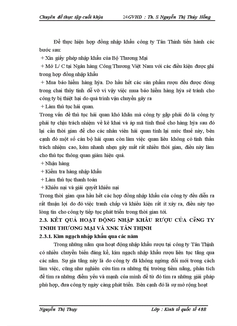 image for page Hoạt động nhập khẩu rượu tại công ty TNHH thương mại và XNK Tân Thịnh