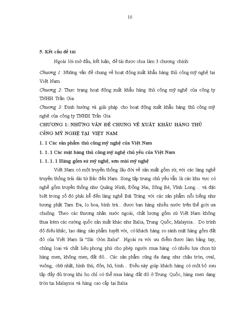 image for page Hoạt động xuất khẩu hàng thủ công mỹ nghệ của công ty TNHH Trần Gia