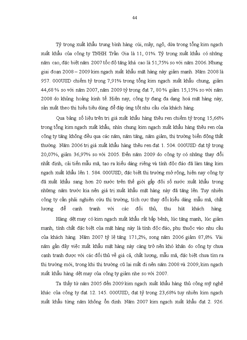 image for page Hoạt động xuất khẩu hàng thủ công mỹ nghệ của công ty TNHH Trần Gia