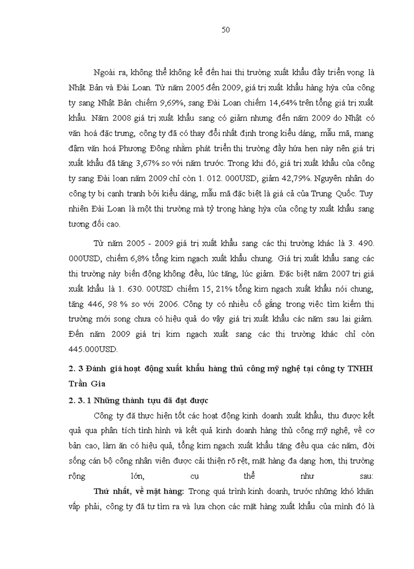 image for page Hoạt động xuất khẩu hàng thủ công mỹ nghệ của công ty TNHH Trần Gia