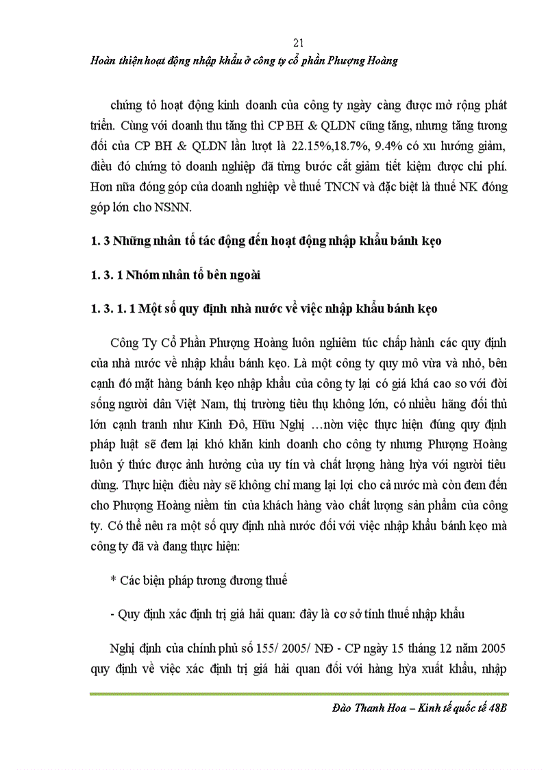 image for page Hoàn thiện hoạt động nhập khẩu bánh kẹo ở công ty cổ phần Phượng Hoàng