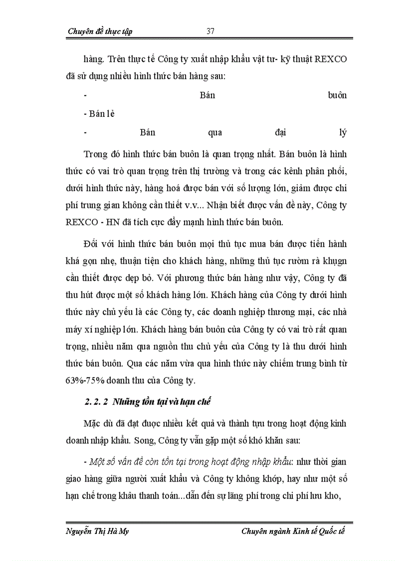 image for page Hoạt động nhập khẩu máy móc, thiết bị tại chi nhánh Công ty cổ phần xuất nhập khẩu vật tư kỹ thuật REXCO- HN