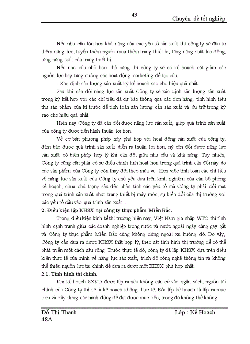 image for page Một số giải pháp thực hiện kế hoạch sản xuất kinh doanh của công ty thực phẩm Miền Bắc