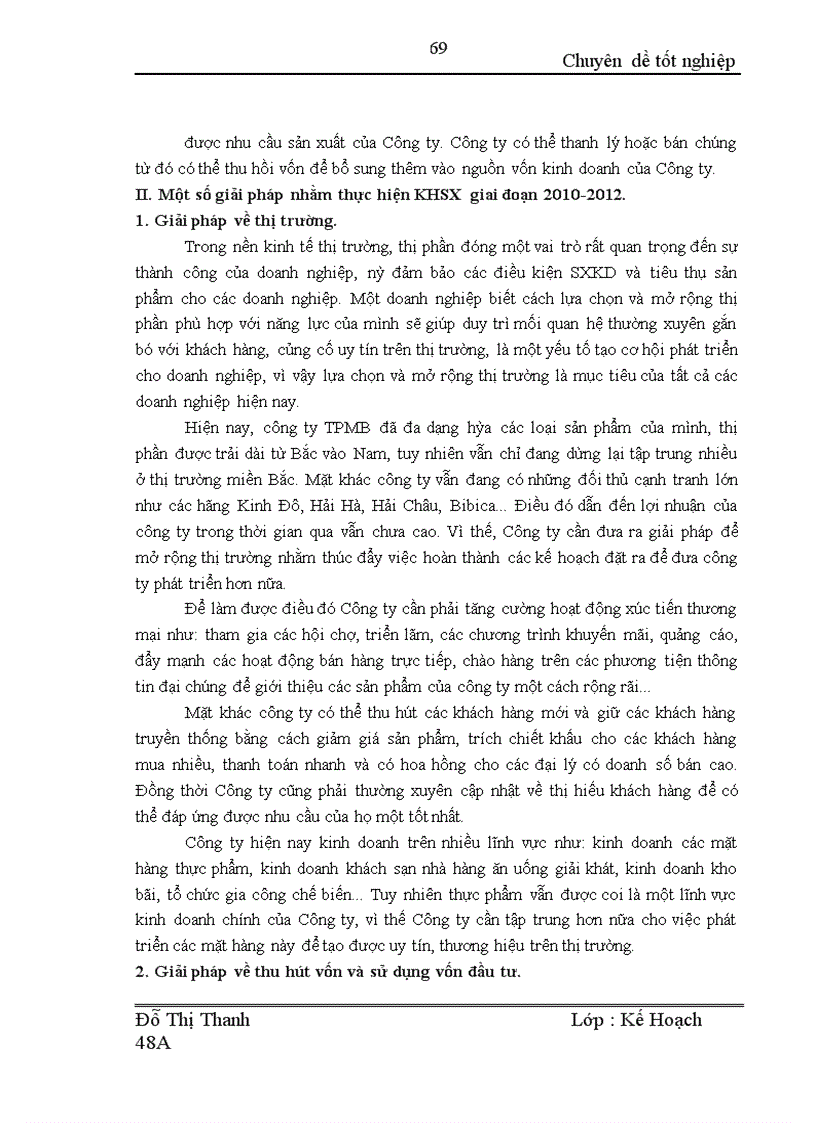 image for page Một số giải pháp thực hiện kế hoạch sản xuất kinh doanh của công ty thực phẩm Miền Bắc