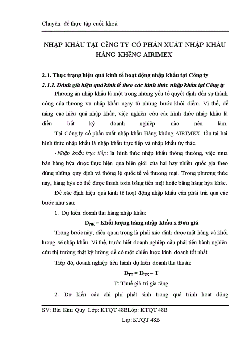 image for page Nâng cao hiệu quả kinh tế hoạt động nhập khẩu tại Công ty cổ phần xuất nhập khẩu Hàng Không AIRIMEX