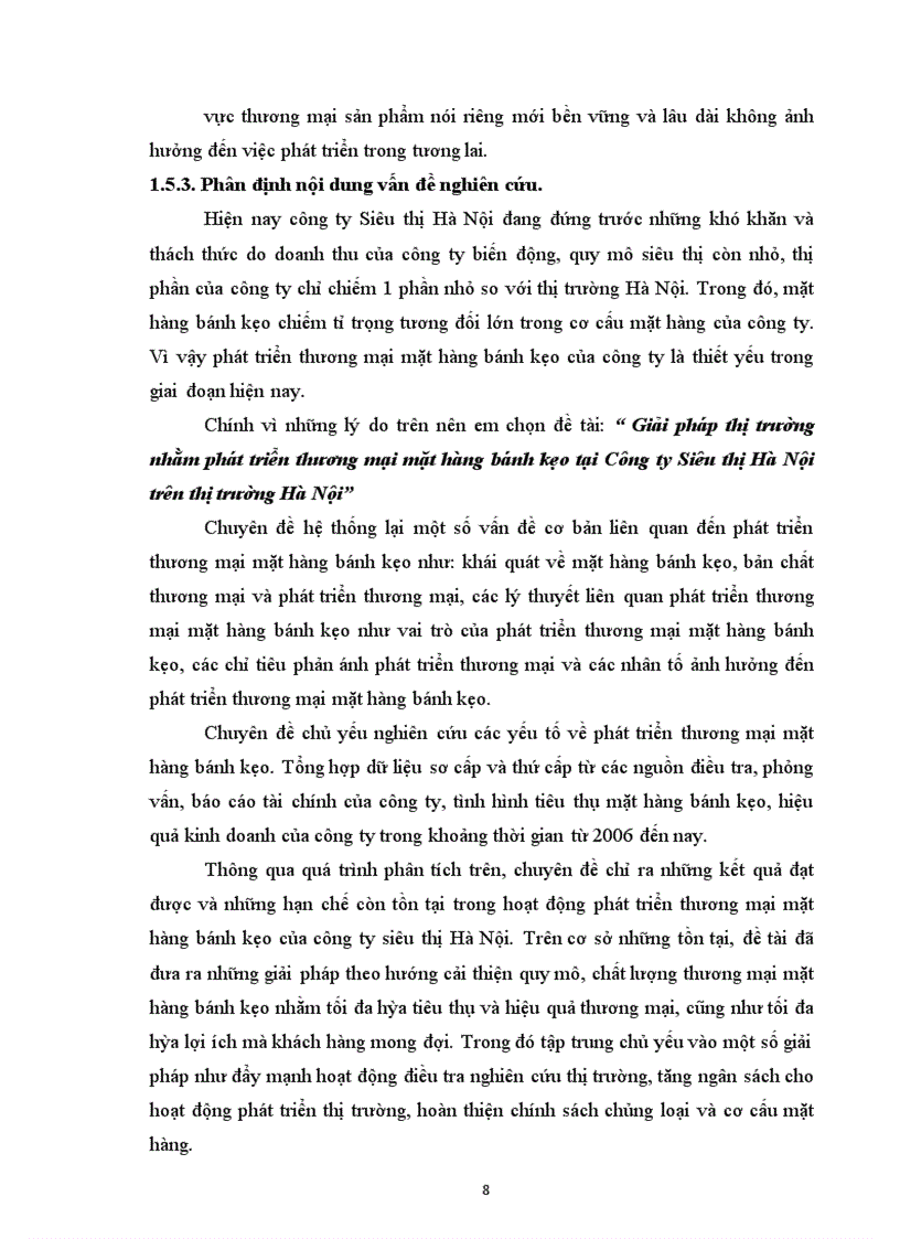 image for page Giải pháp thị trường nhằm phát triển thương mại mặt hàng bánh kẹo tại công ty Siêu thị Hà Nội trên thị trường Hà Nội