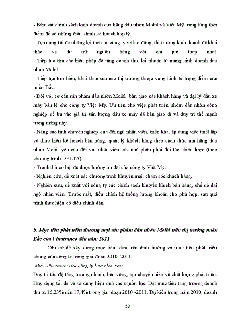 image for page Giải pháp phát triển thương mại sản phẩm dầu nhờn Mobil của Vinatranco trên thị trường miền Bắc