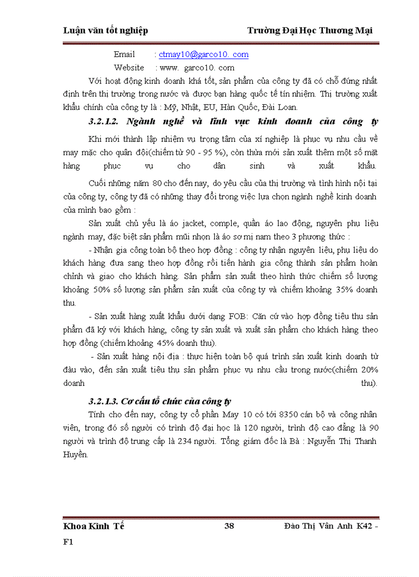 image for page Phân tích và dự báo cầu sản phẩm áo sơ mi nam của công ty cồ phần May 10 trên địa bàn Hà Nội tới năm 2015