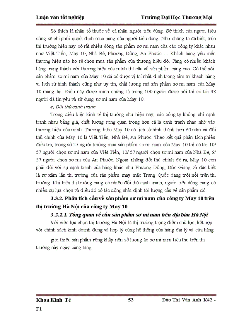 image for page Phân tích và dự báo cầu sản phẩm áo sơ mi nam của công ty cồ phần May 10 trên địa bàn Hà Nội tới năm 2015