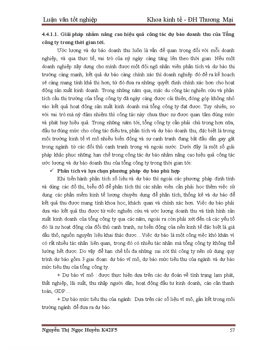 image for page Ước lượng và Dự báo doanh thu của Tổng công ty Dung dịch khoan và Hoá phẩm Dầu khí - CTCP đến năm 2015