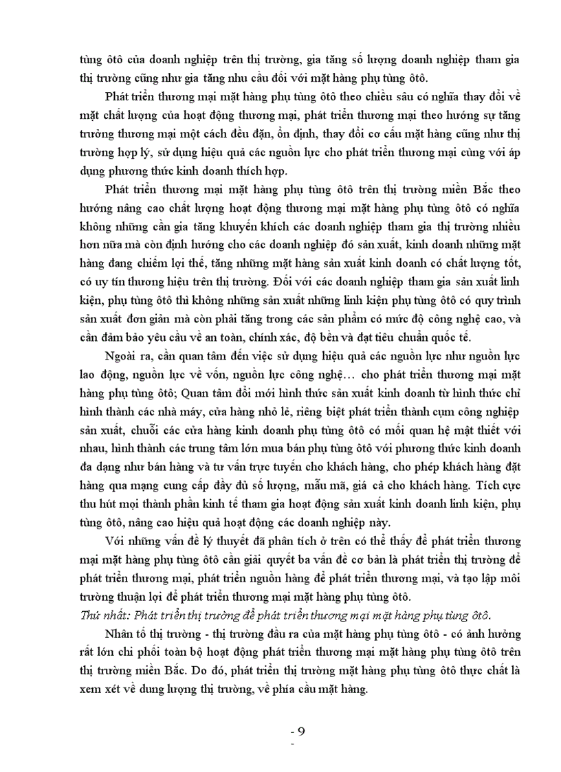 image for page Giải pháp phát triển thương mại mặt hàng phụ tùng ôtô trên thị trường miền Bắc