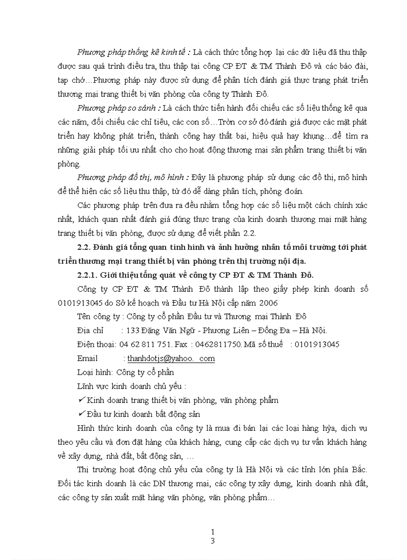 image for page Phát triển thương mại sản phẩm trang thiết bị văn phòng của công ty Cổ phần Đầu tư và Thương mại Thành Đô trên thị trường nội địa