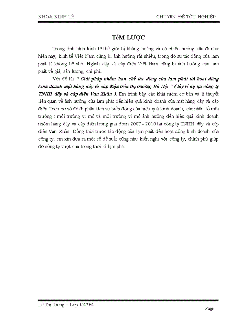 image for page Giải pháp nhằm hạn chế tác động của lạm phát tới hoạt động kinh doanh mặt hàng dây và cáp điện trên thị trường Hà Nội