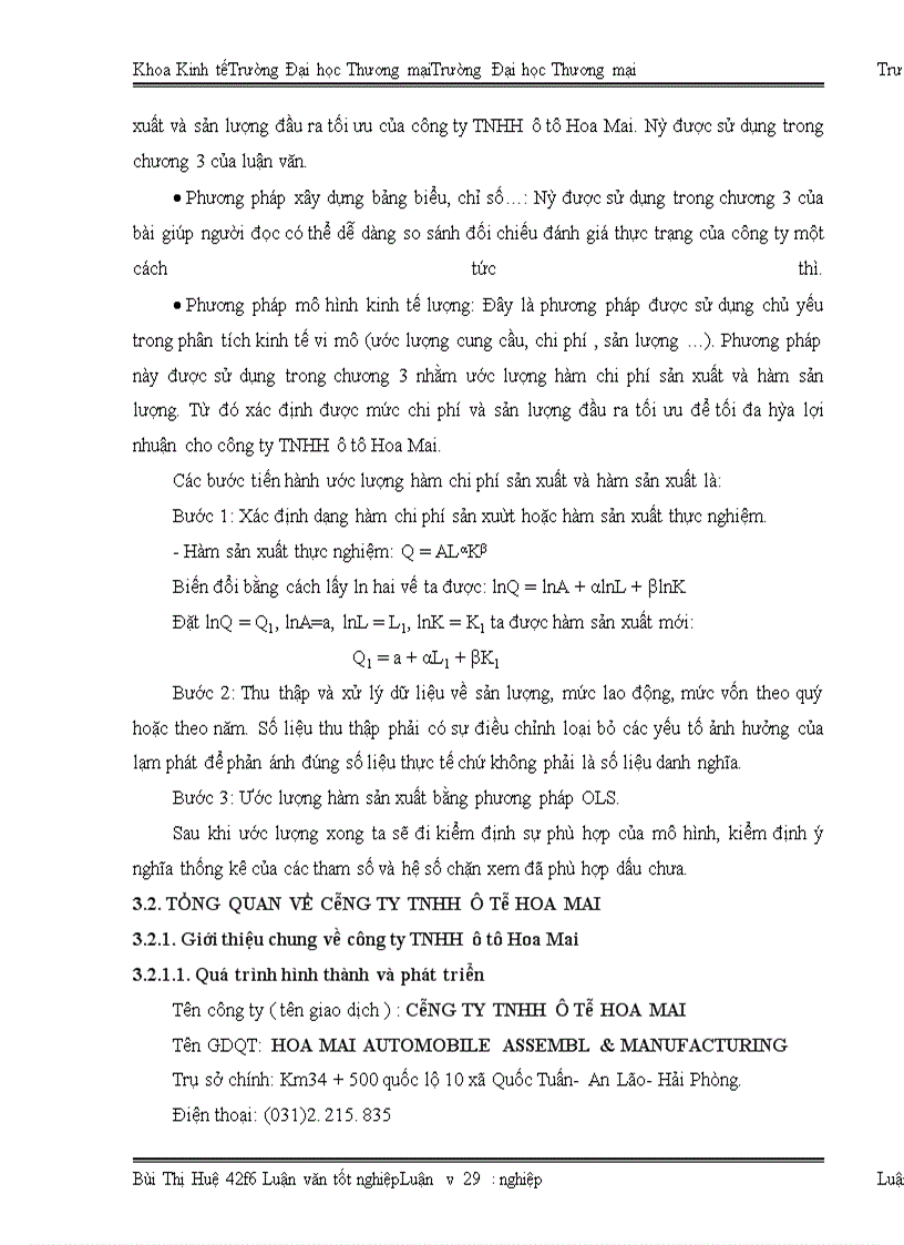 image for page Lựa chọn chi phí sản xuất và sản lượng đầu ra tối ưu để tối đa hóa lợi nhuận tại công ty TNHH ô tô Hoa Mai