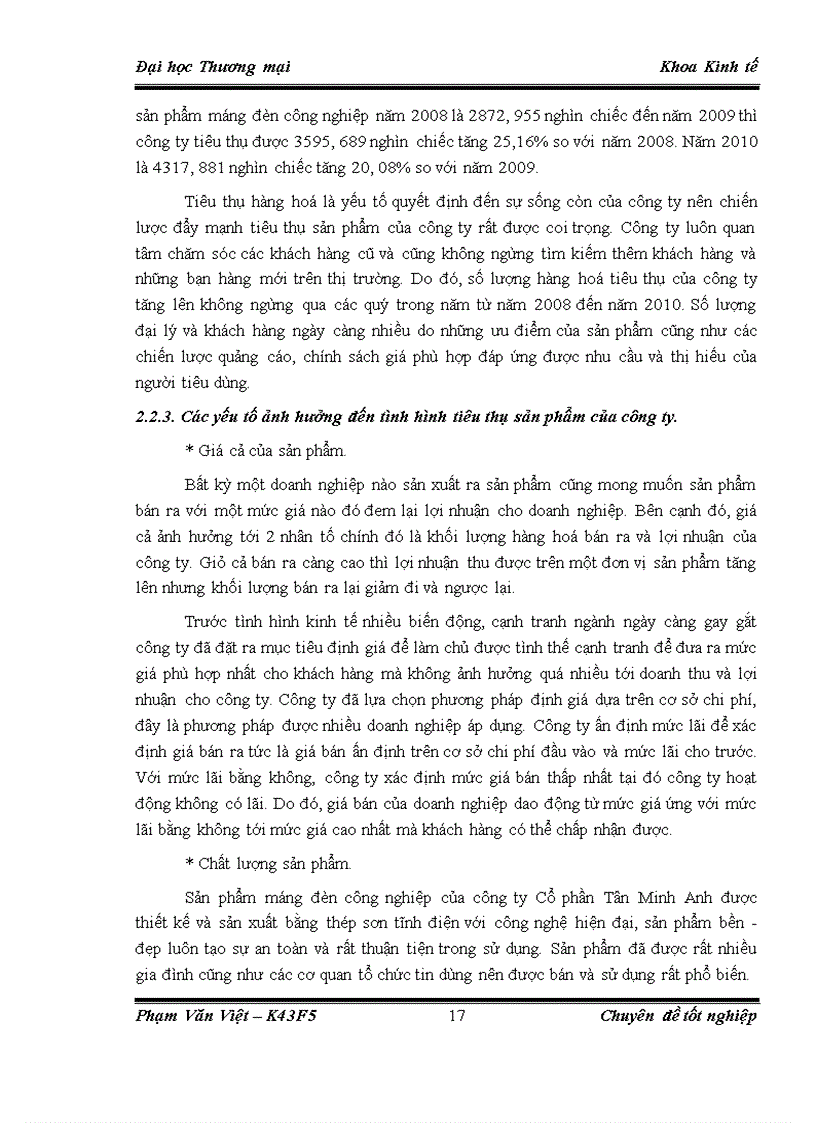 image for page Phân tích và dự báo cầu về sản phẩm máng đèn công nghiệp của Công ty Cổ phần Tân Minh Anh trên địa bàn Hà Nội đến năm 2015