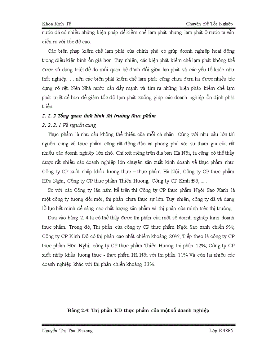 image for page Phân tích ảnh hưởng của lạm phát tới hoạt động sản xuất kinh doanh thực phẩm của Công ty CP thực phẩm Ngôi Sao Xanh