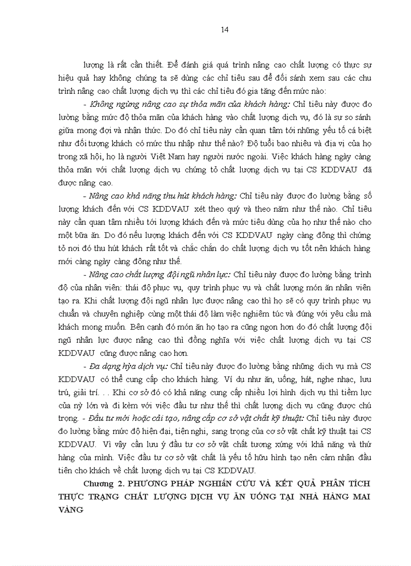 image for page Giải pháp nâng cao chất lượng dịch vụ ăn uống tại nhà hàng Mai Vàng