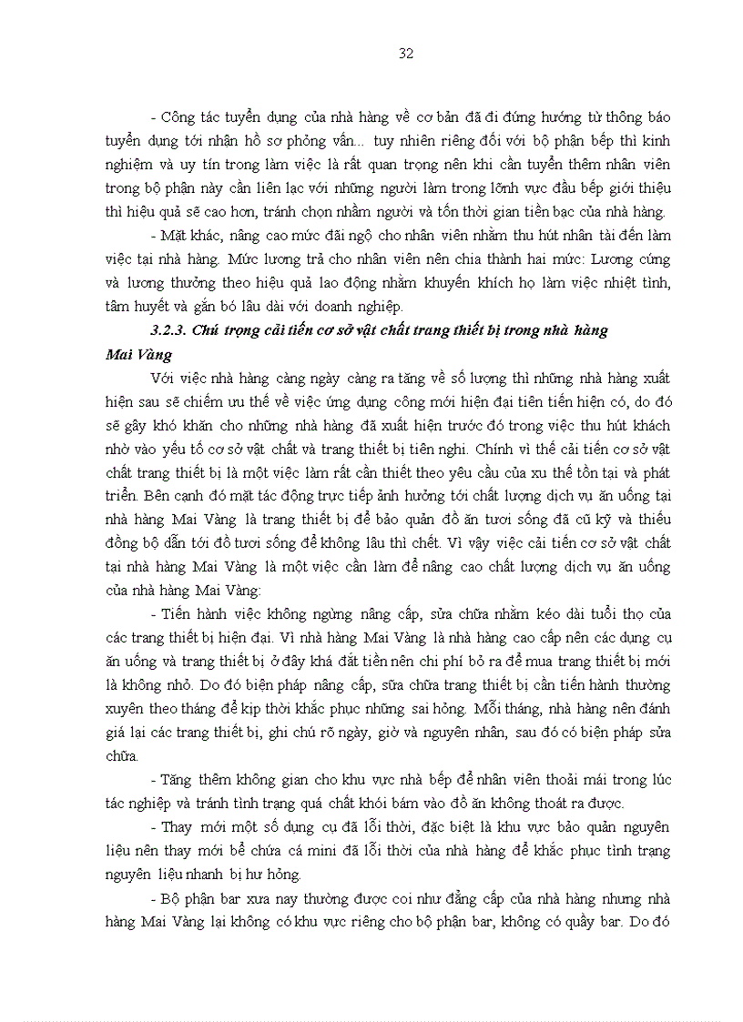 image for page Giải pháp nâng cao chất lượng dịch vụ ăn uống tại nhà hàng Mai Vàng